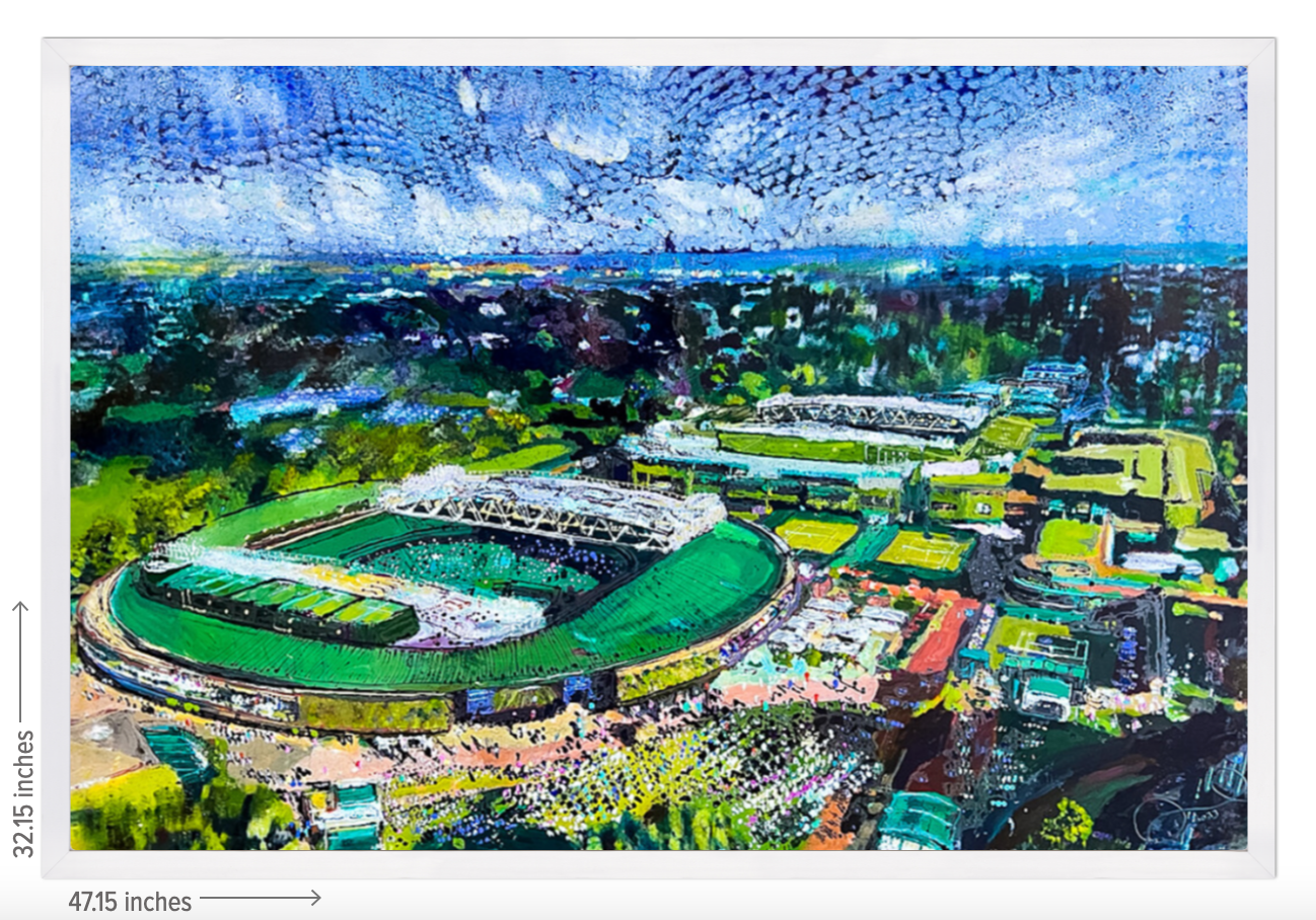 Wimbledon Aerial Landscape - Framed Acrylic Reproduction