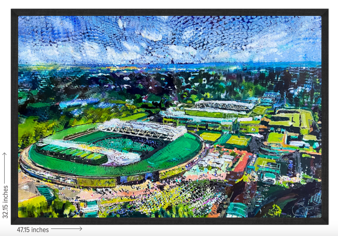 Wimbledon Aerial Landscape - Framed Acrylic Reproduction